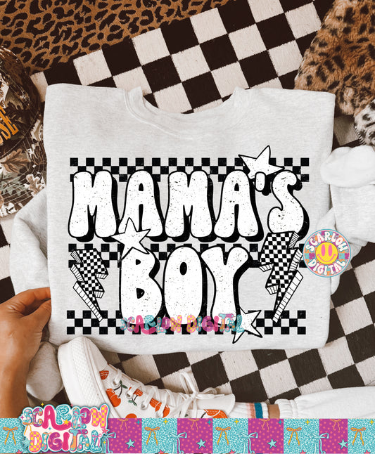 Mama's Boy Black and White Rocker PNG Digital Design