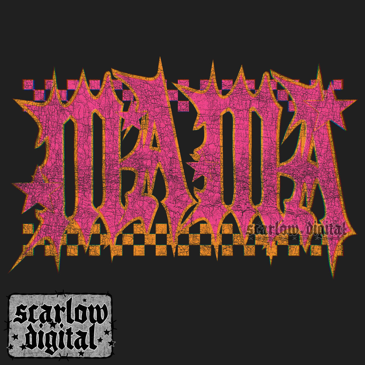 Pink Orange Grunge Rocker Mama PNG Digital Design