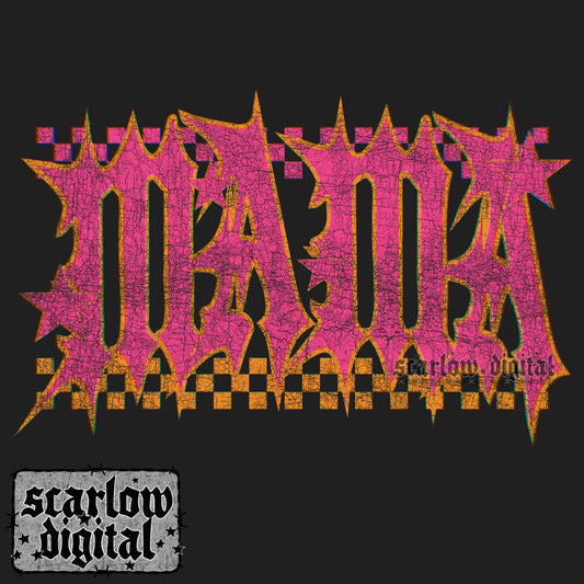 Pink Orange Grunge Rocker Mama PNG Digital Design