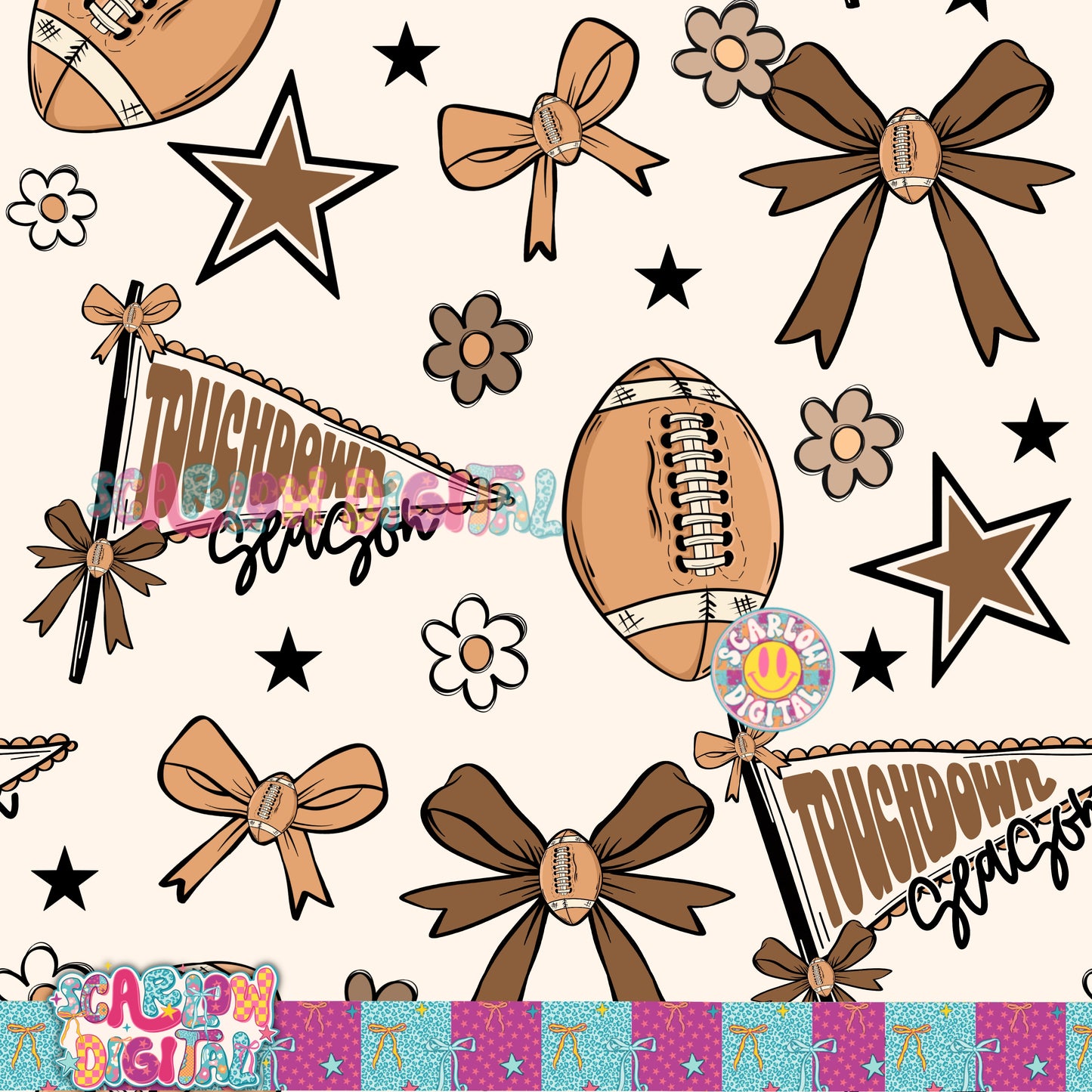 Touchdown Season Seamless Pattern Digital Design