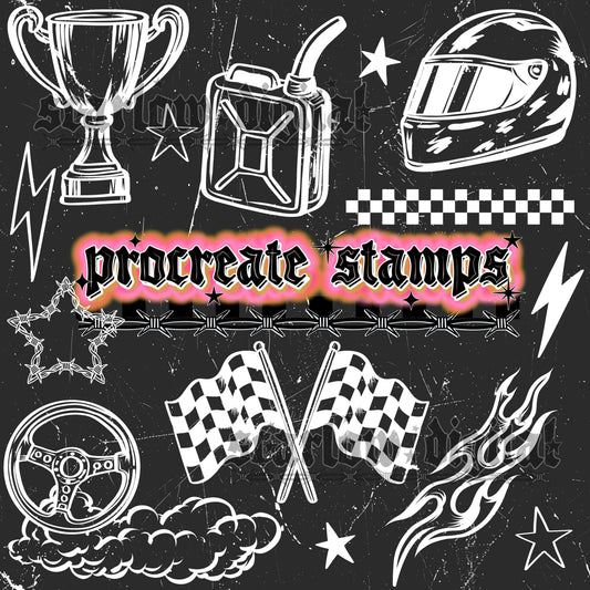 Racing Procreate Stamps & PNGs
