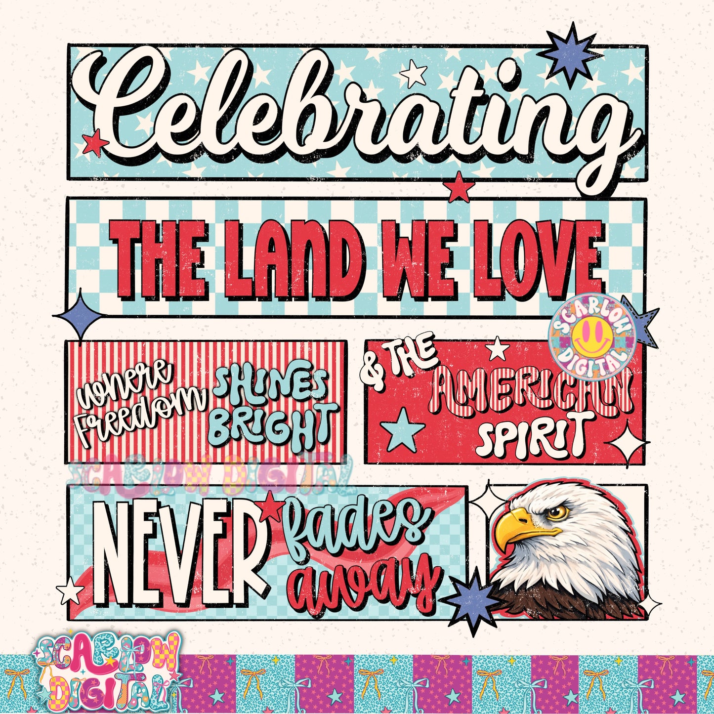 Celebrating the Land We Love PNG Digital Design