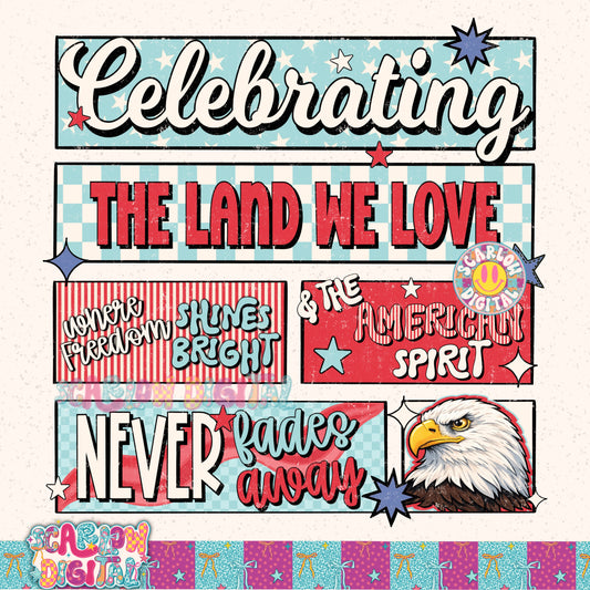 Celebrating the Land We Love PNG Digital Design