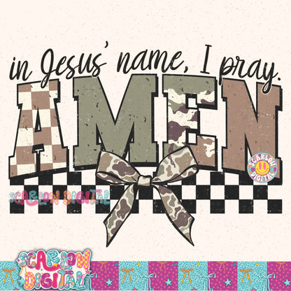 In Jesus' Name, I Pray. Amen PNG Digital Design