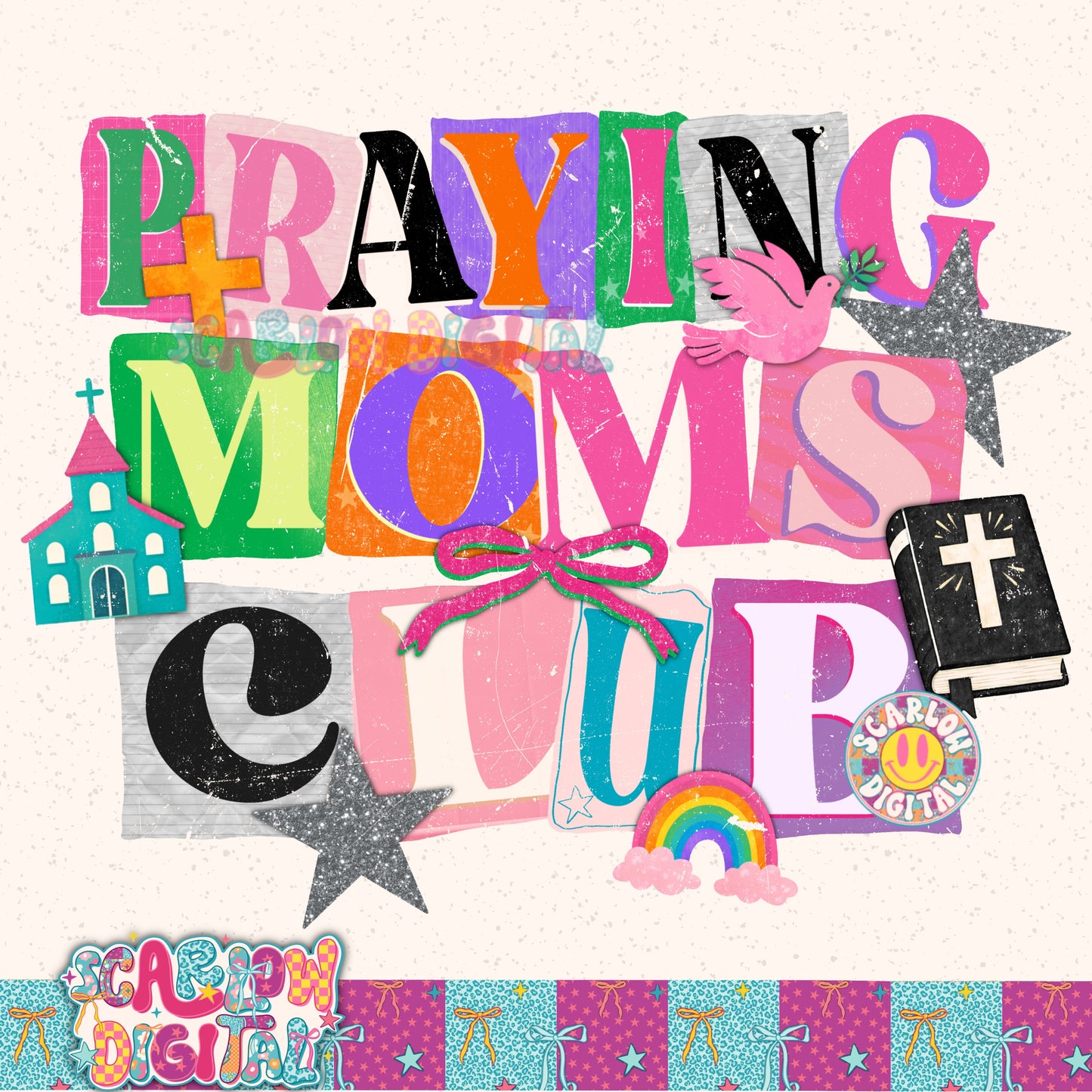 Praying Moms Club PNG Digital Design