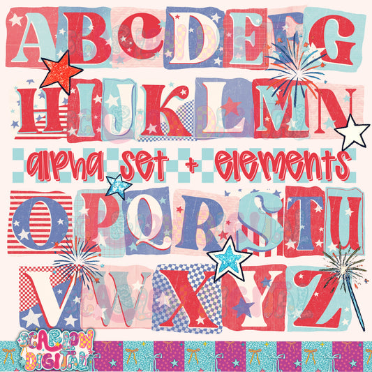 Patriotic Magazine Alpha Set Digital Design