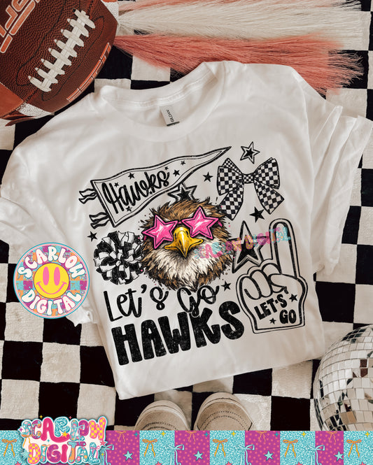 Hawks Mascot PNG Digital Design