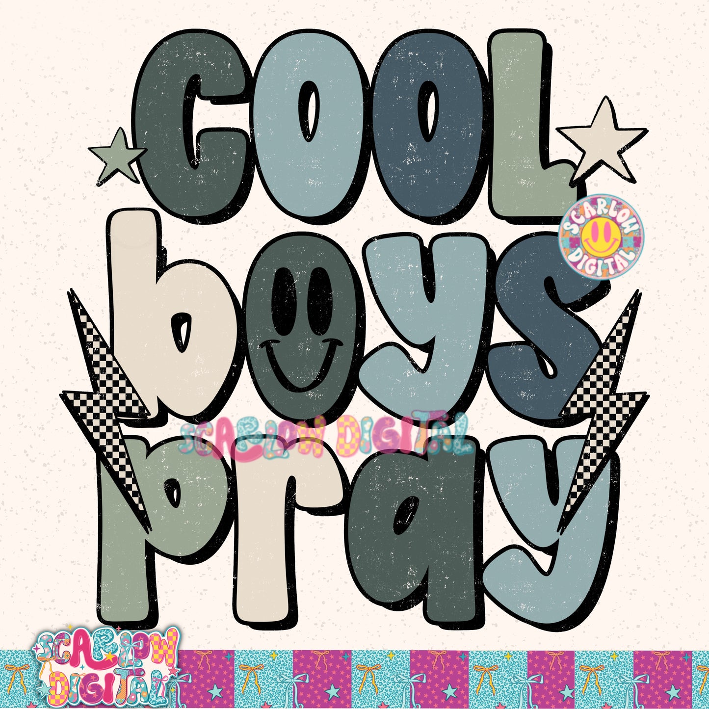 Cool Boys Pray PNG Digital Design