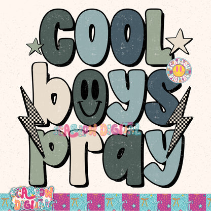 Cool Boys Pray PNG Digital Design