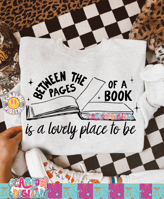 Between the Pages of a Book is a Lovely Place to be PNG Digital Design