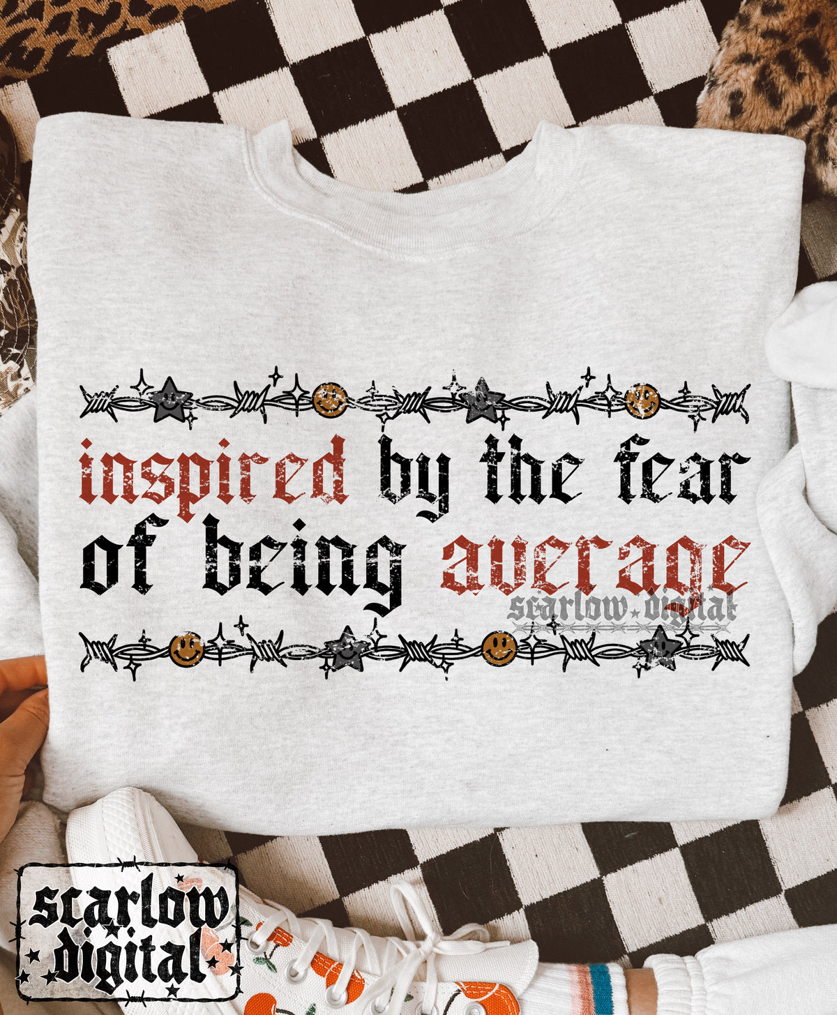 Inspired By the Fear of Being Average PNG Digital Design