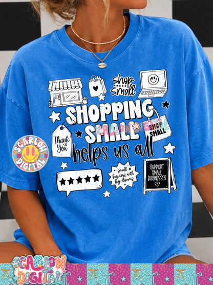 Shopping Small Helps Us All PNG Digital Design