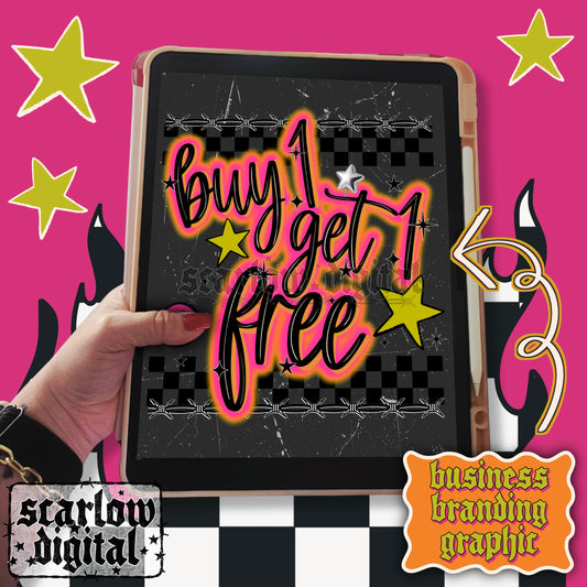 Buy 1 Get 1 Free Social Media Graphic Business Branding