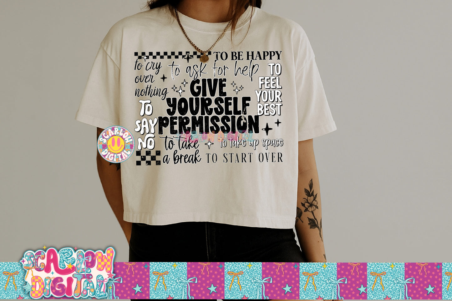 Give Yourself Permission PNG Digital Design