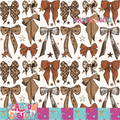 Western Bows Seamless Pattern Digital Design