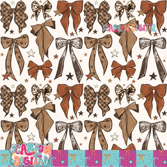 Western Bows Seamless Pattern Digital Design