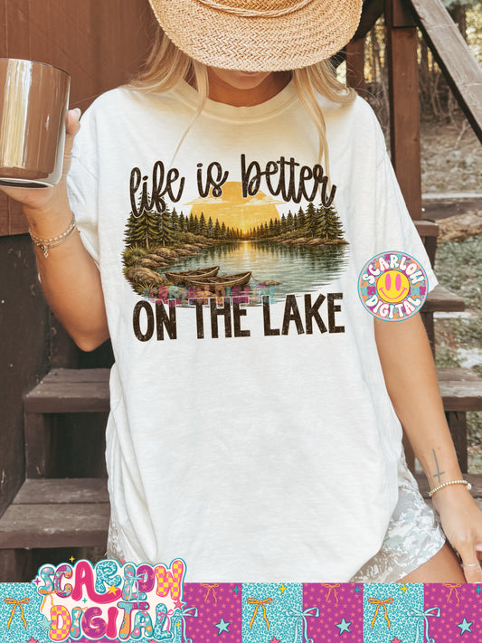 Life is Better on the Lake PNG Digital Design