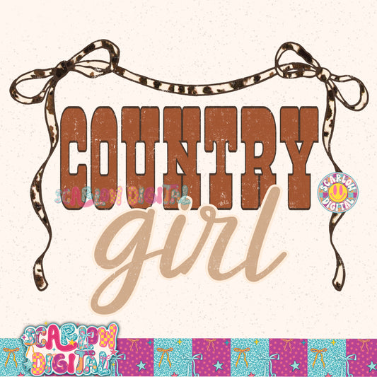 Country Girl PNG Digital Design