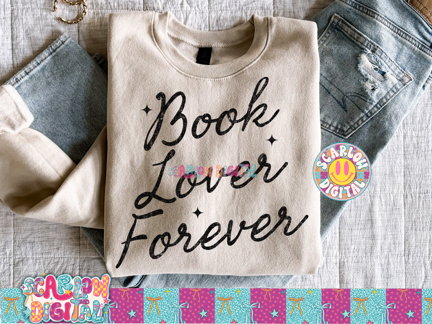 Book Lover Forever PNG Digital Design
