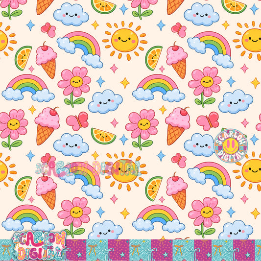 Happy Seamless Pattern Digital Design