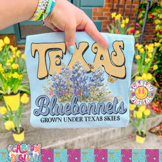 Texas Bluebonnets PNG Digital Design