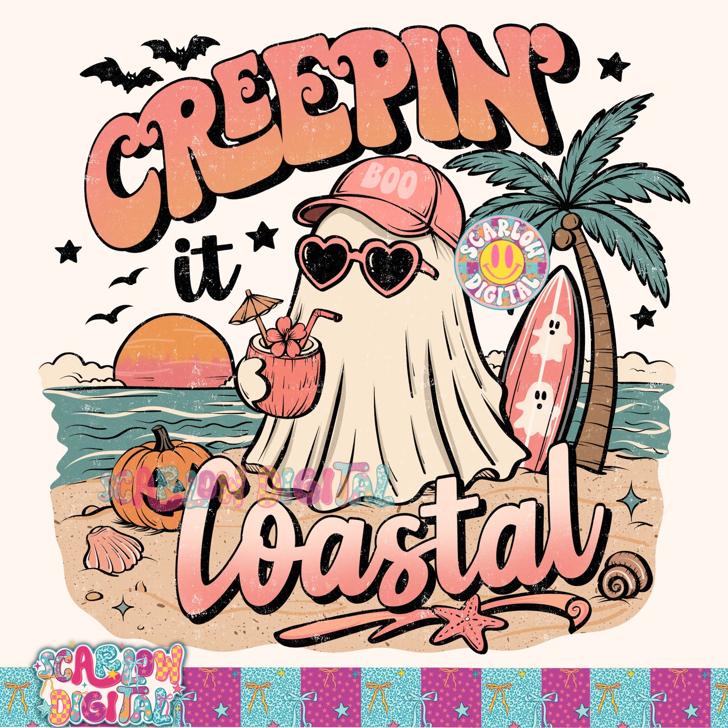 Creepin' it Coastal PNG Digital Design Summerween