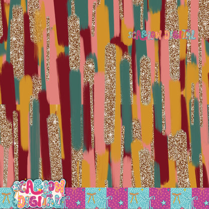 Christmas Paint and Glitter Seamless Pattern Digital Design
