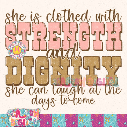 She is Clothed With Strength and Dignity PNG Digital Design