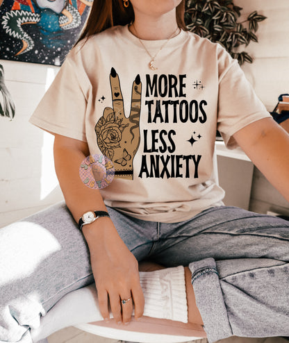 More Tattoos Less Anxiety PNG Sublimation Digital Design Download-tattooed mama png, funny png, mental health png, grunge png, png for women