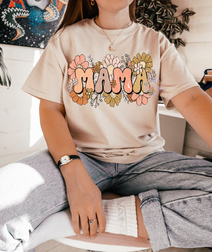 Floral Mama PNG Sublimation Digital Design Download, flowers png, png for moms, mama png design, trendy mama png, fall mama png designs