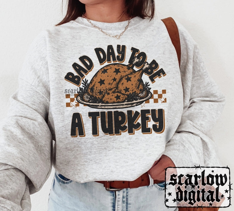 Bad Day to be a Turkey PNG Digital Design Thanksgiving