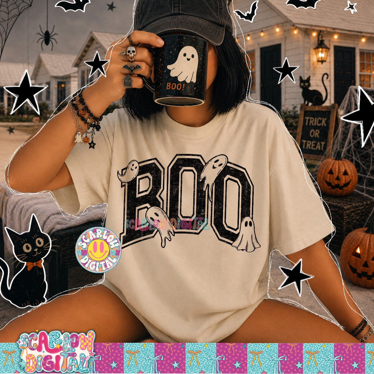 Boo Ghosts PNG Digital Design