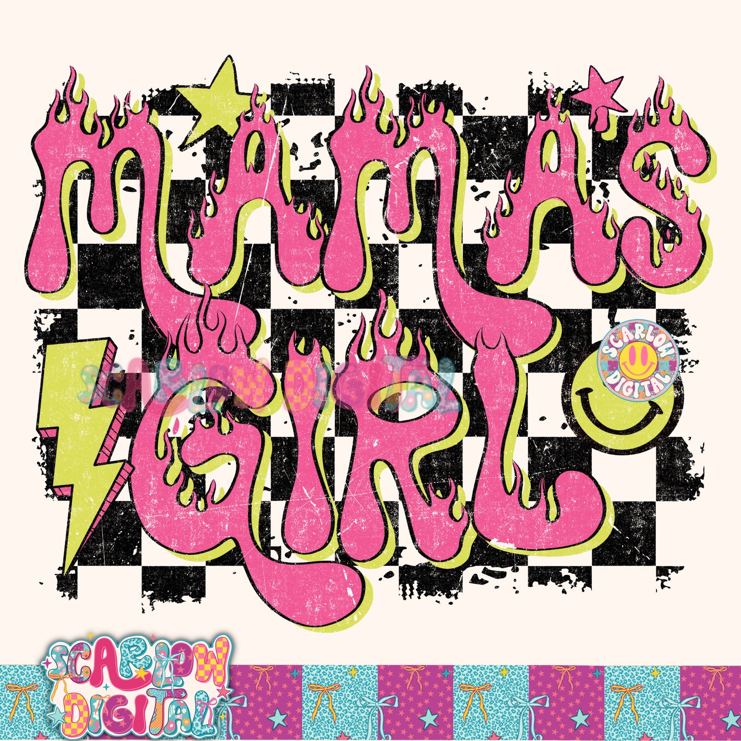 Mama's Girl in Pink PNG Digital Design
