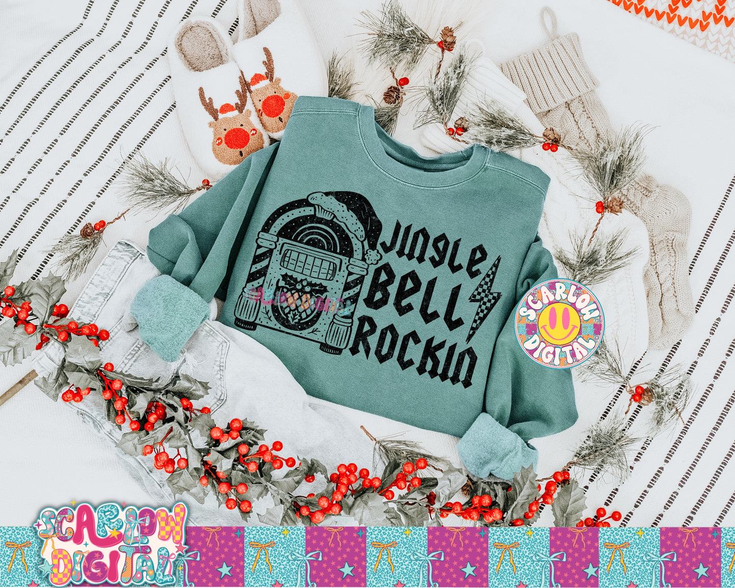 Jingle Bell Rockin PNG Digital Design