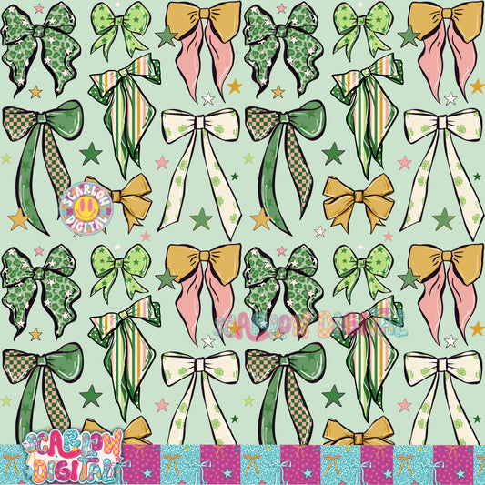 Saint Patrick's Day Bows Seamless Pattern Digital Design