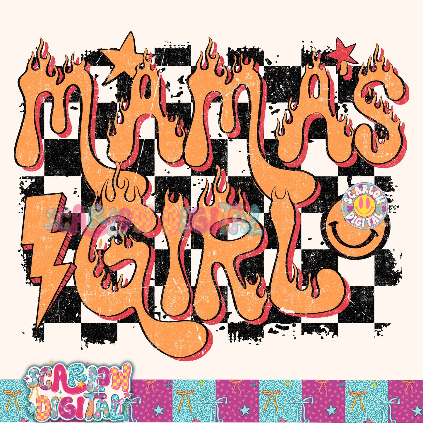 Mama's Girl in Orange PNG Digital Design