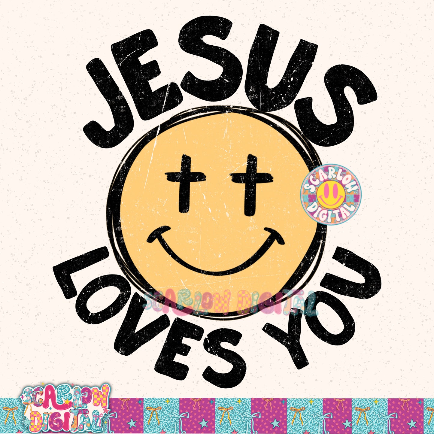 Jesus Loves You PNG Digital Design