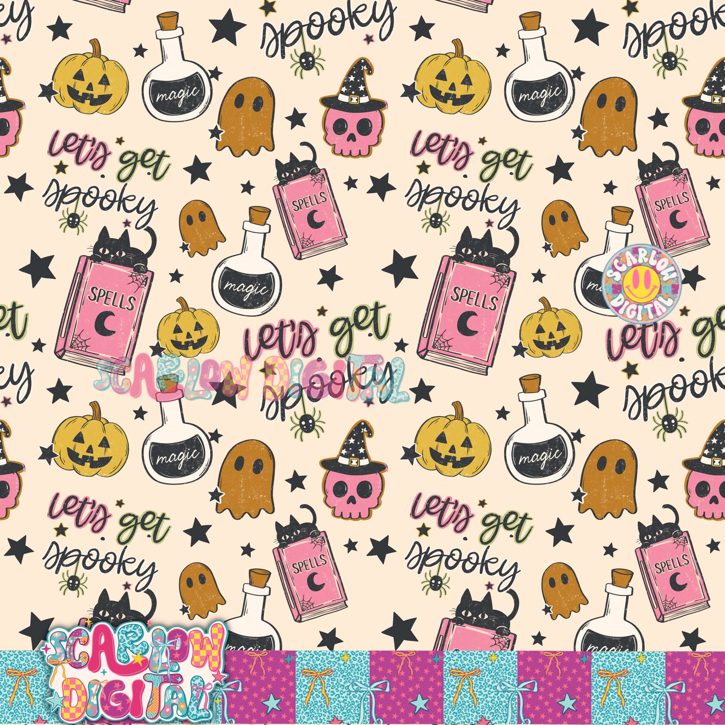 Let's Get Spooky Seamless Pattern Digital Design
