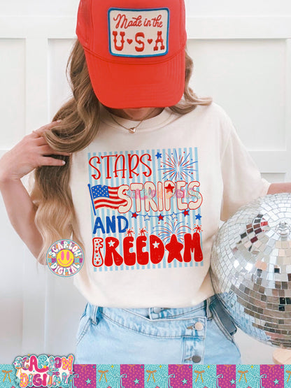 Stars Stripes and Freedom PNG Digital Design