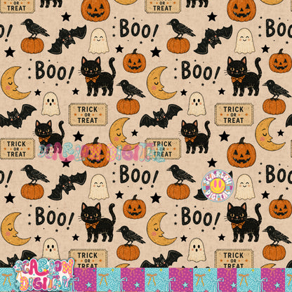 NEW NEW NEW! Vintage Halloween Seamless Pattern Digital Design