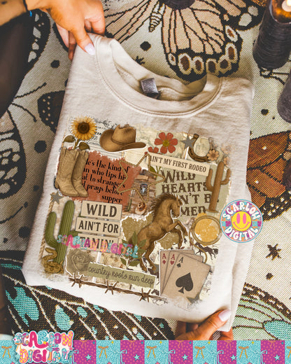 Western Scrapbook PNG Digital Design