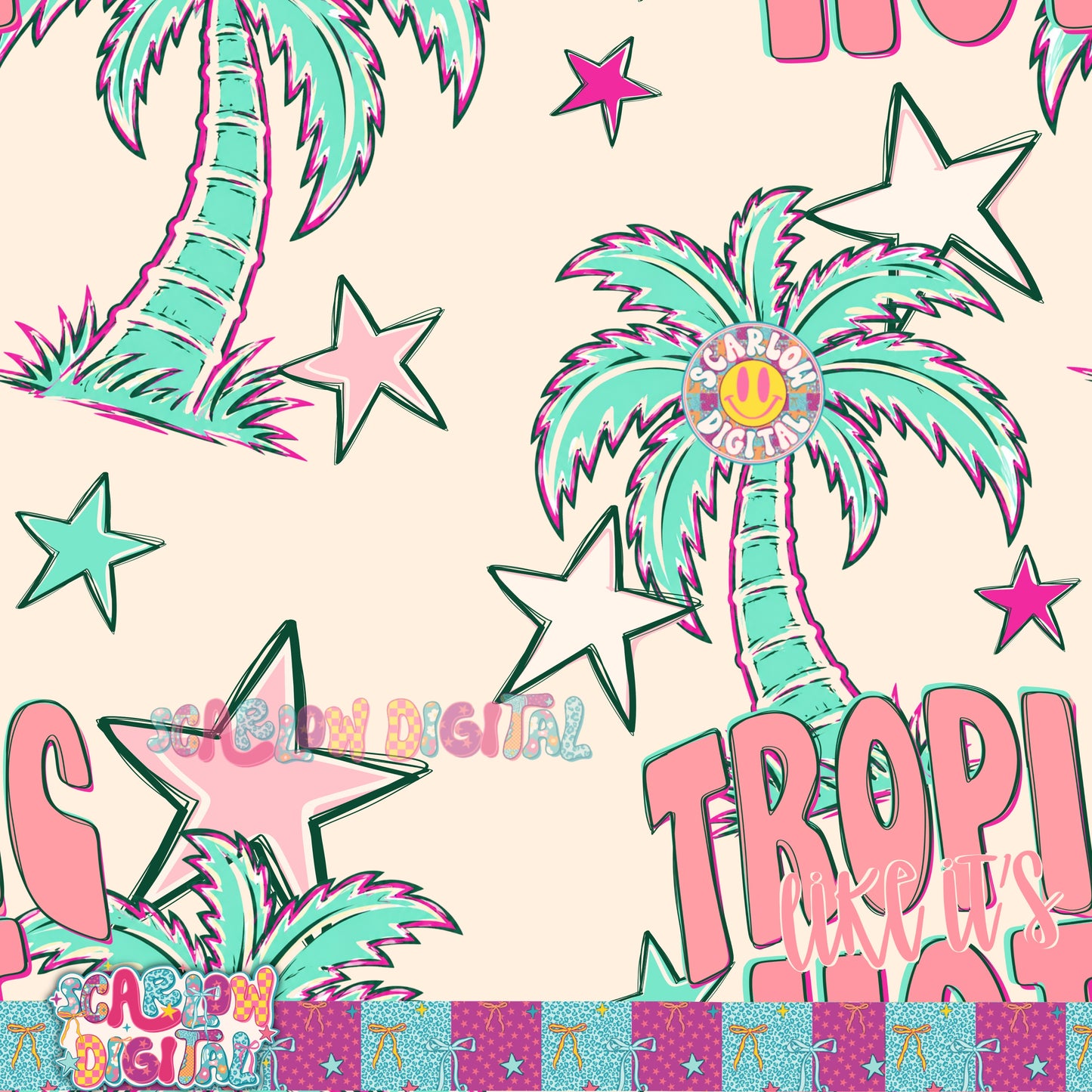 Tropic Like It's Hot Seamless Pattern Digital Design