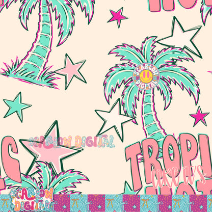 Tropic Like It's Hot Seamless Pattern Digital Design