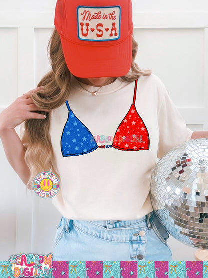Patriotic Bikini PNG Digital Design July 4th