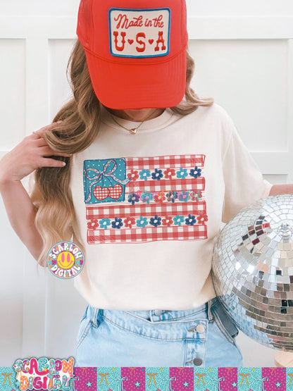 Coquette American Flag PNG Digital Design