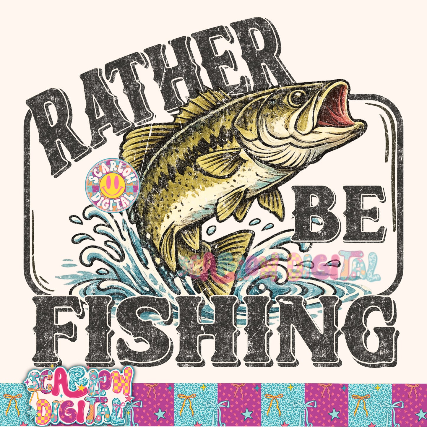Rather Be Fishing PNG Digital Design