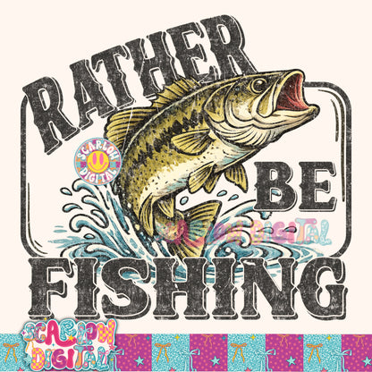 Rather Be Fishing PNG Digital Design