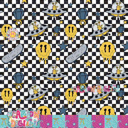 Boy Skater Seamless Pattern Digital Design