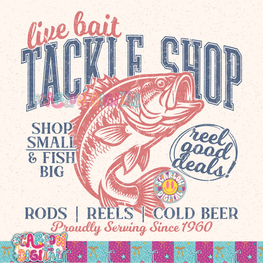 Live Bait Tackle Shop PNG Digital Design