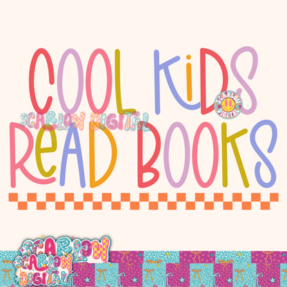 Cool Kids Read Books PNG Digital Design